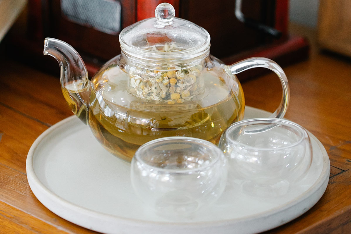 硼硅玻璃茶壶和茶杯