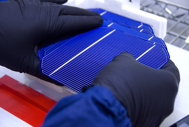 太阳能电池板的成品硅晶片